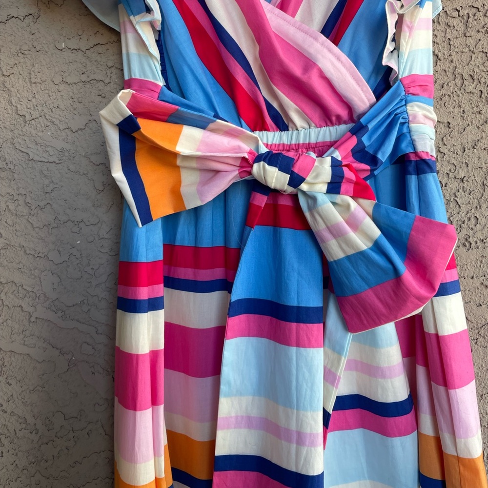 ANTHROPOLOGIE NWT PLENTY by TRACY REESE Rainbow Stripe Flutter Sleeve Maxi Dress - Picture 9 of 11